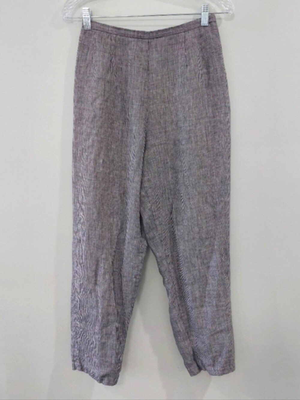 Talbots Vintage Houndstooth Pants Size 26 100% Linen Black and White High Rise